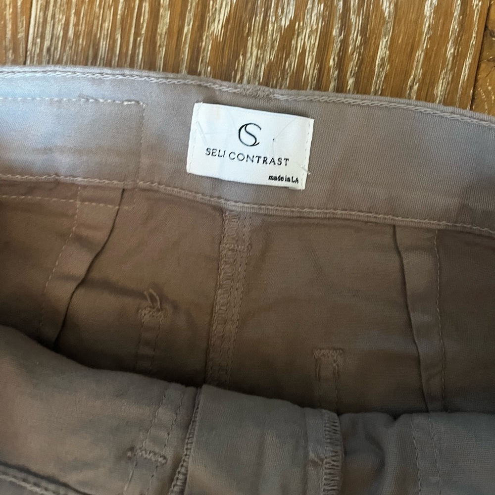 Self Contrast Anthropologie Georgia Utility Beige Wide Leg Pants - Picture 4 of 14